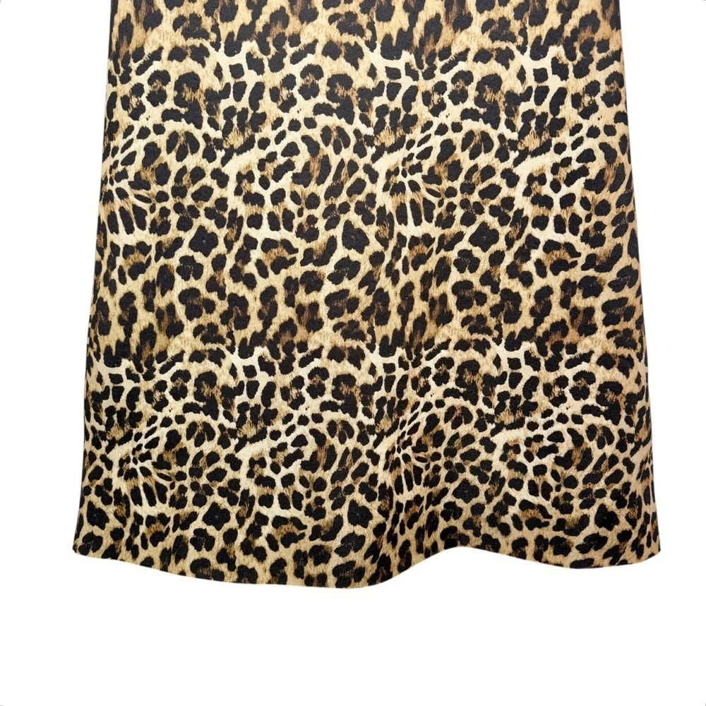 NEW Anthropologie Dhruv Kapoor Leopard Print Women’s Scuba Mini Dress Sz S